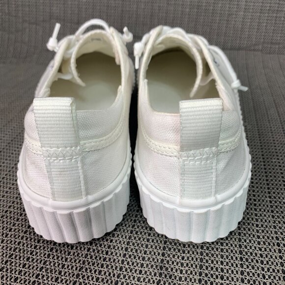 Sperry Seacycled Womens Size 6.5 White Pier wave Canvas Platform Sneakers - Picture 4 of 8
